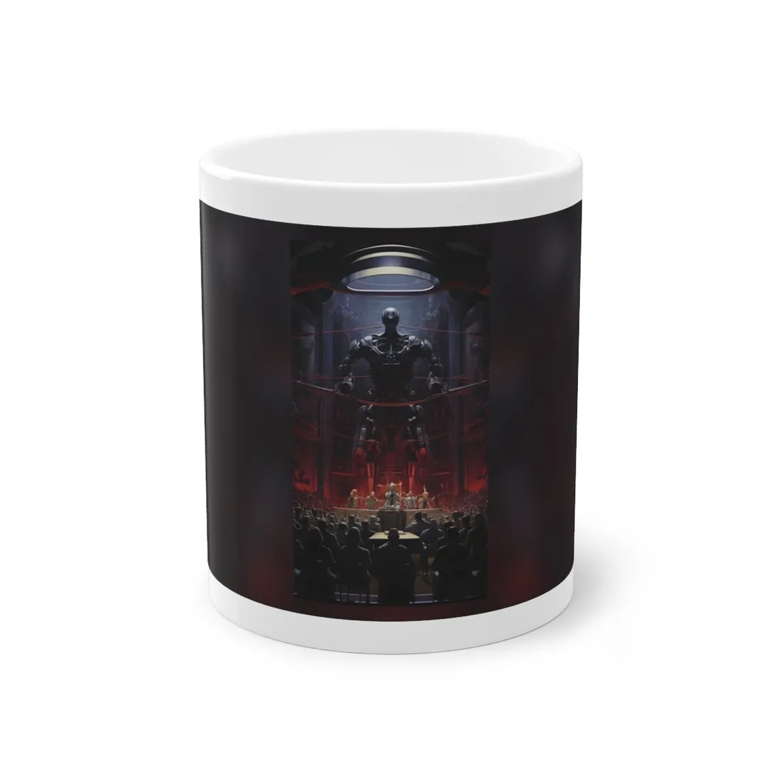 Robot Orchestra: Modern Concert Hall Scene Art - Mug