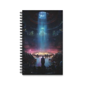Silhouette Facing Glowing Arena Spiral Notebook