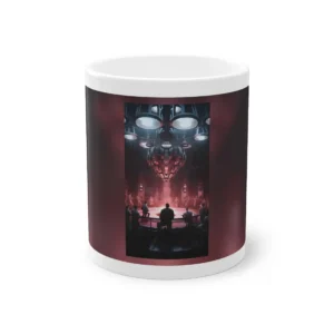 Spaceship over Red Control Room Mug
