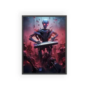 Robot Keyboardist with Orchestra Framed Poster