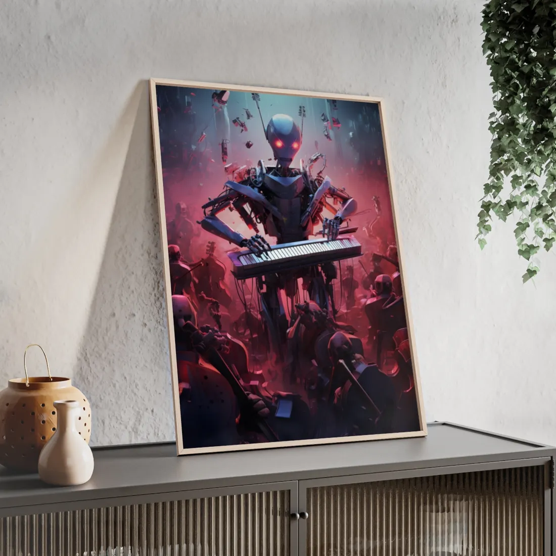 Robot Orchestra: Musical Robots in Action - Framed Poster