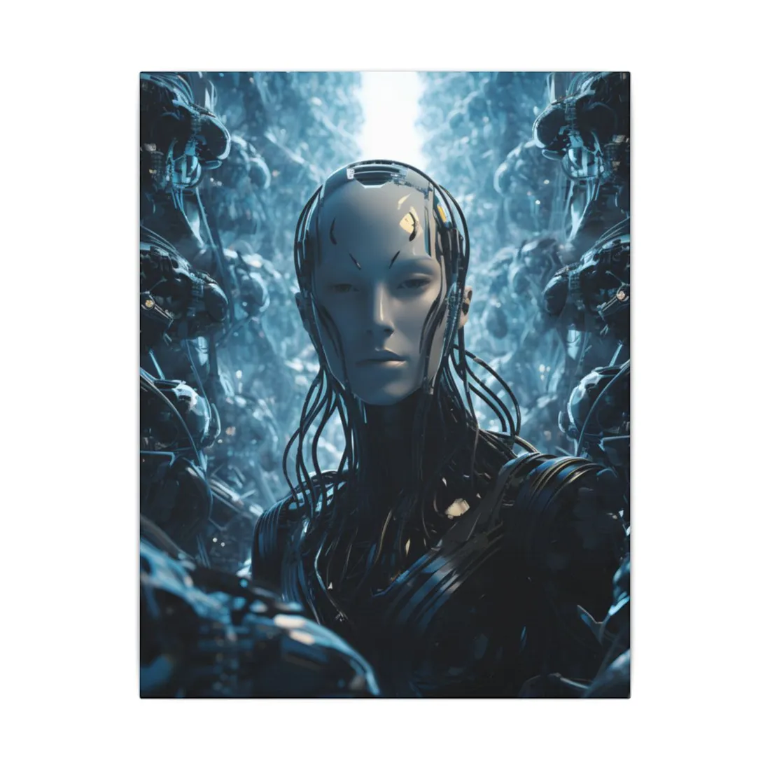 Robot Orchestra Symphony: Futuristic City Digital Art - Canvas