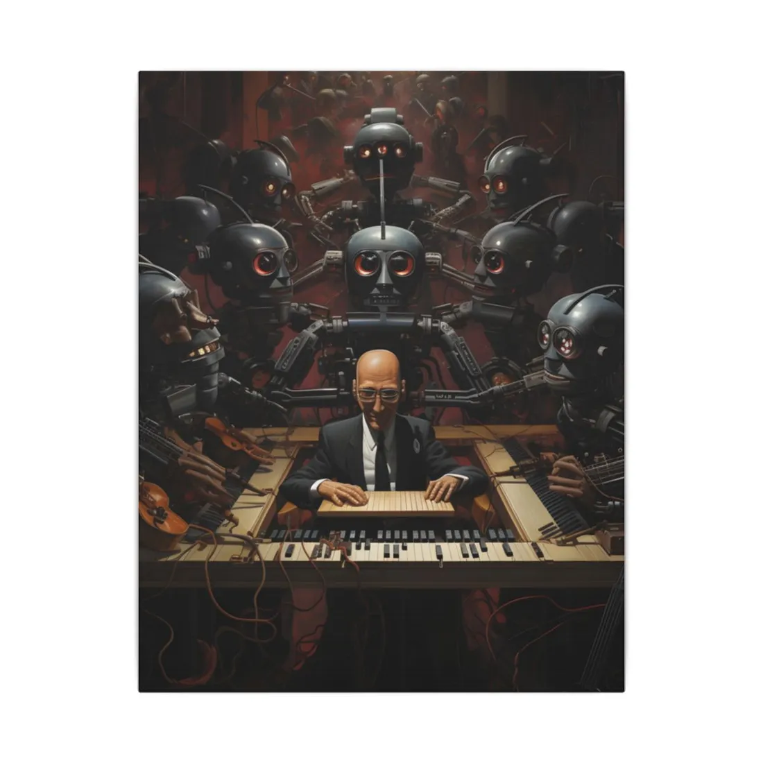 Robot Symphony: 6 Sentient Robots in Harmony - Canvas