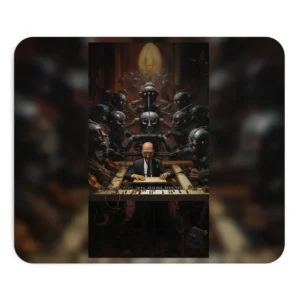 Robots Around a Keyboard Player Mouse Pad