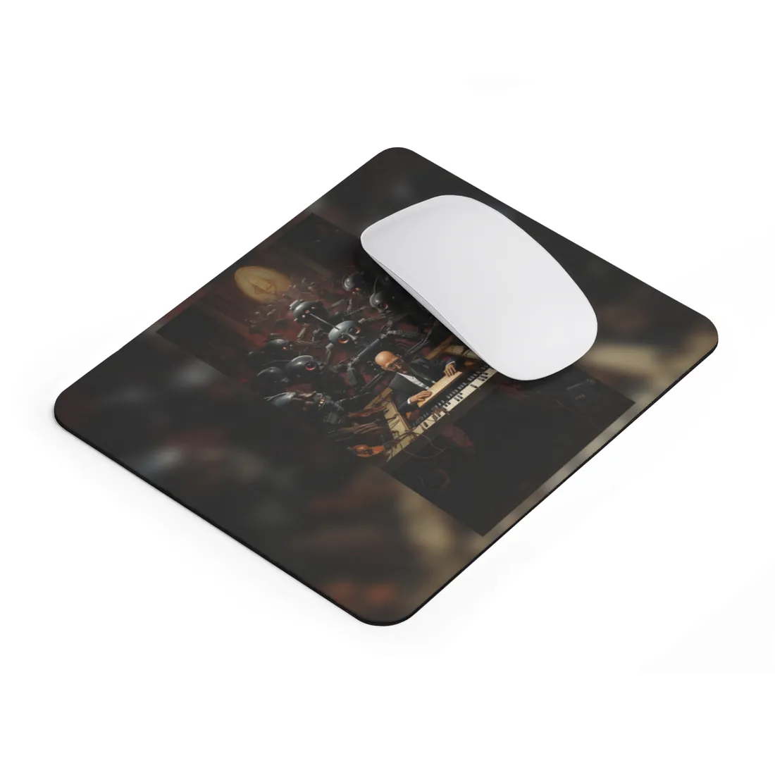 Robot Symphony: 6 Sentient Robots in Harmony - Mouse Pad