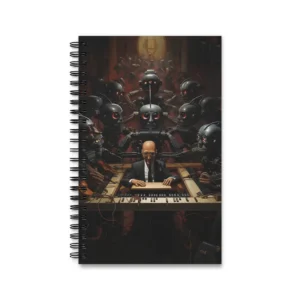 Robots Around a Keyboard Player Spiral Notebook