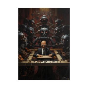 Robots Around a Keyboard Player Poster