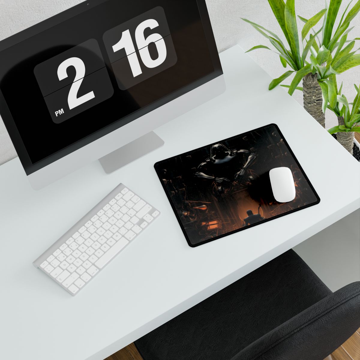 Robot Symphony: 6 Sentient Robots in Perfect Harmony - Desk Mat