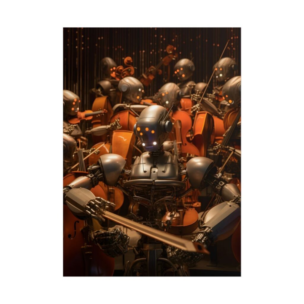 Robot Symphony: A Celestial Concert of Sentient Robots - Poster