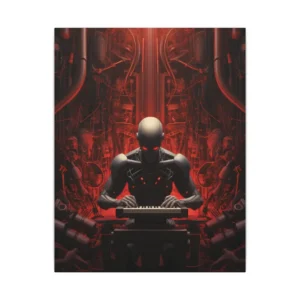 Robot Playing Keyboard Canvas Print