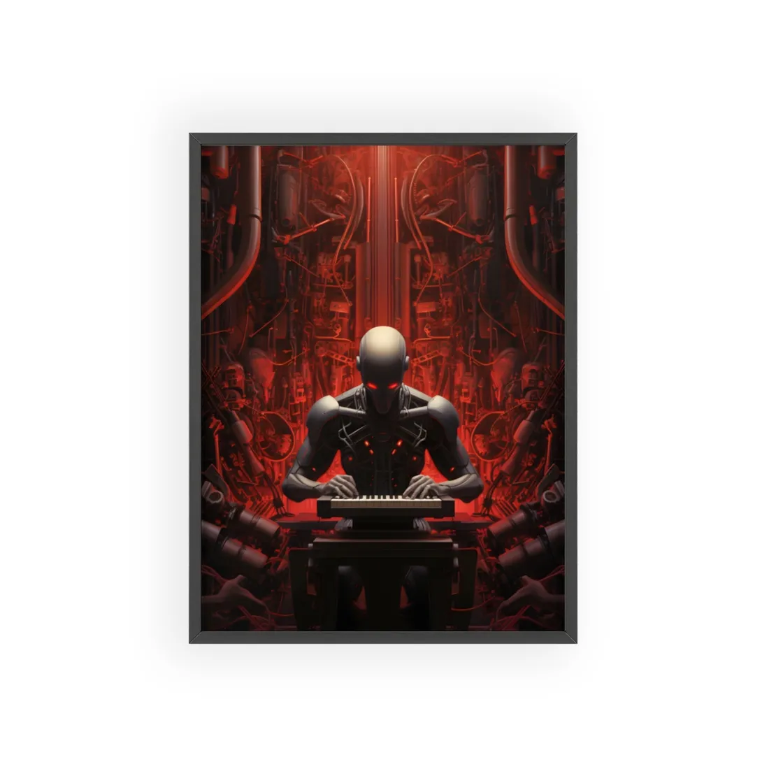 Robot Symphony: A Musical Orchestra of Sentient Robots - Framed Poster
