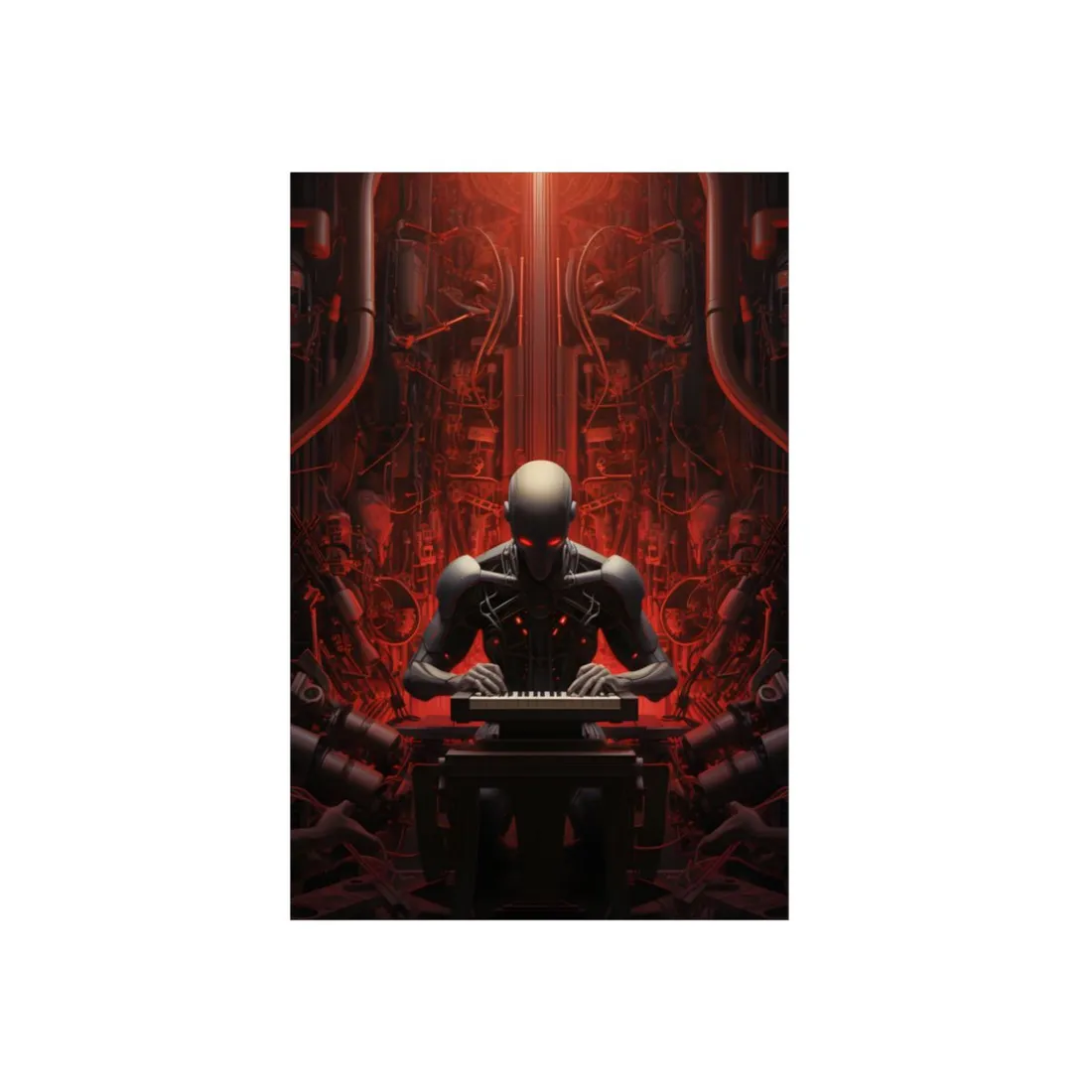 Robot Symphony: A Musical Orchestra of Sentient Robots - Metal Poster
