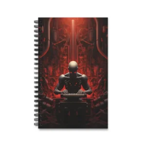 Robot Playing Keyboard Spiral Notebook
