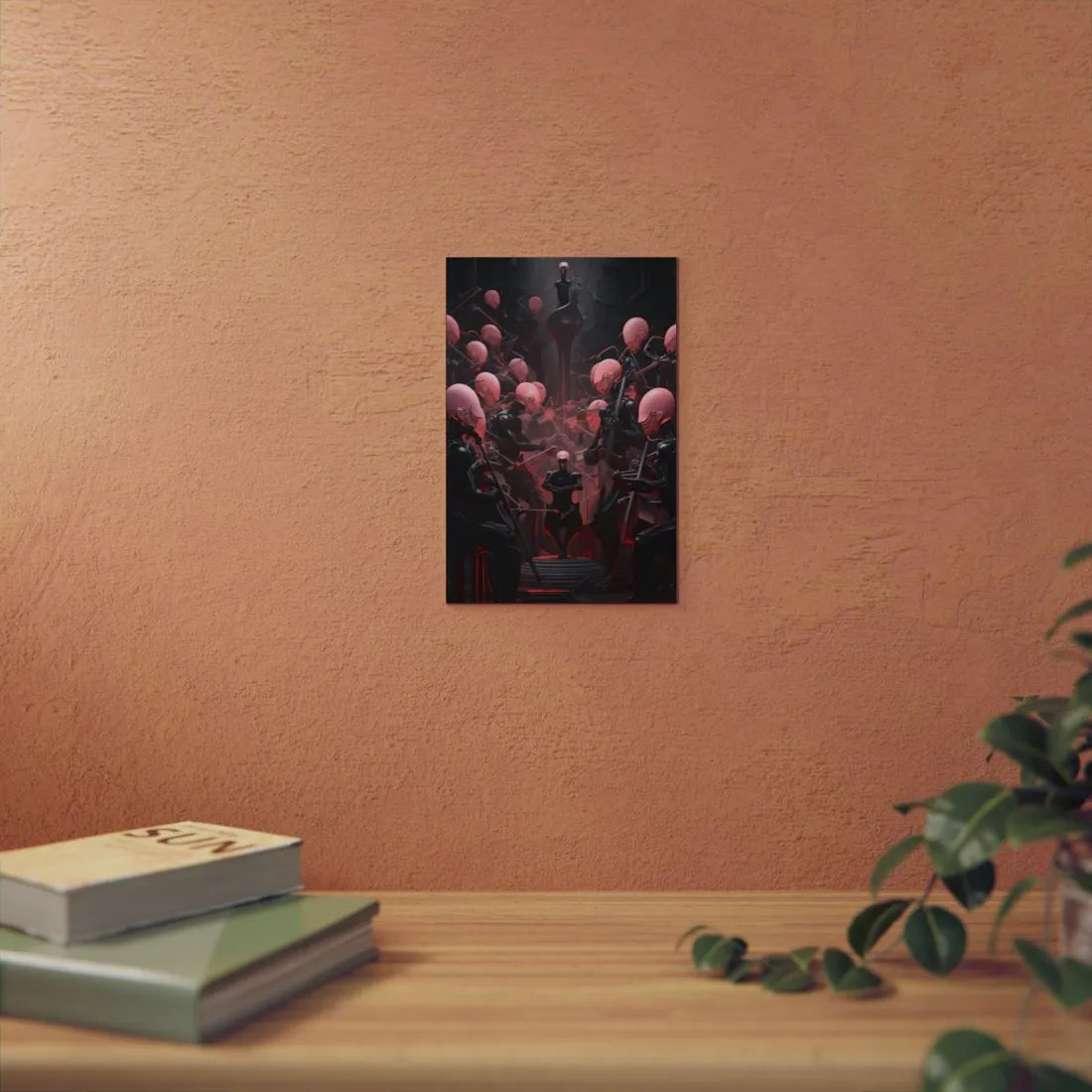 Robot Symphony: A Sentient Orchestra of Robots in Harmony - Metal Poster