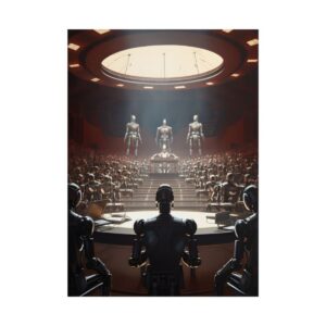 Robots in Domed Hall Poster