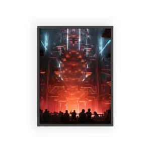 Crowd Facing Sci-Fi Machine Framed Poster