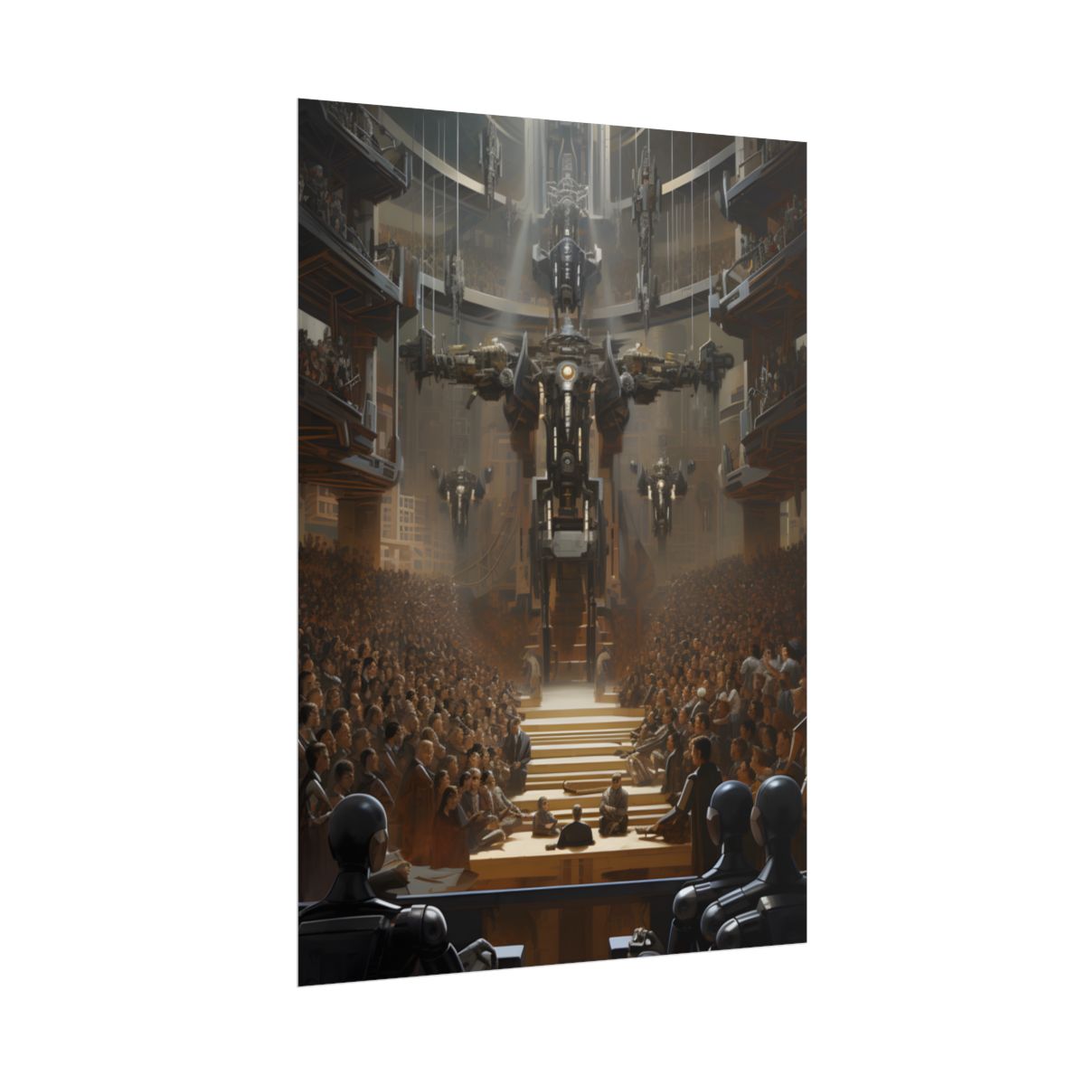 Robot Symphony: Elevated View of Robot Orchestra - Poster