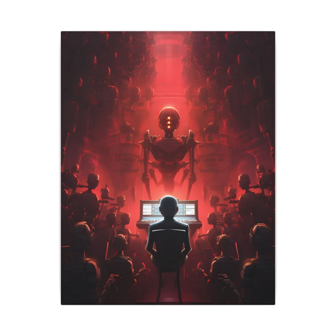 Robot Symphony: Futuristic Music Art - Canvas