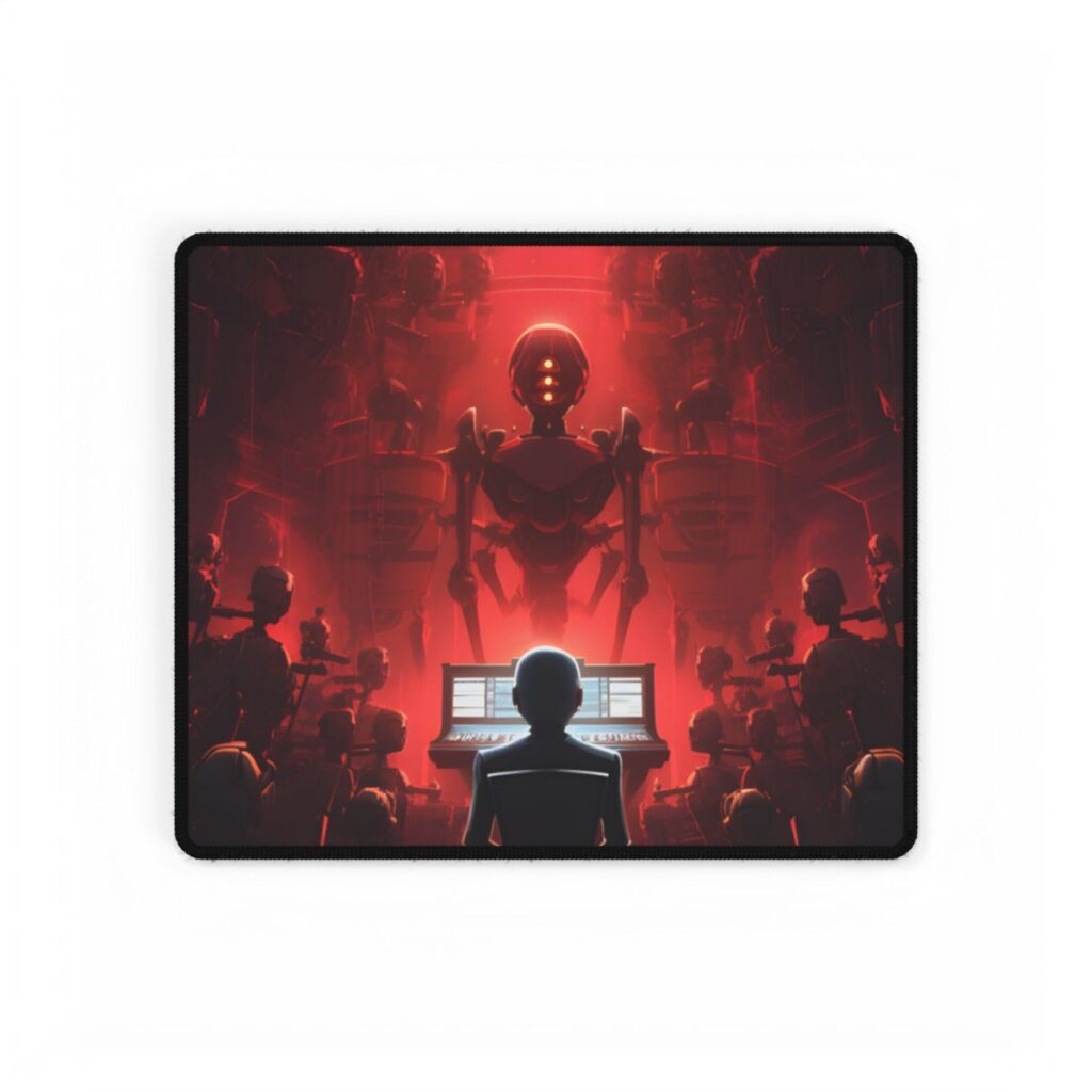 Robot Symphony: Futuristic Music Art - Desk Mat