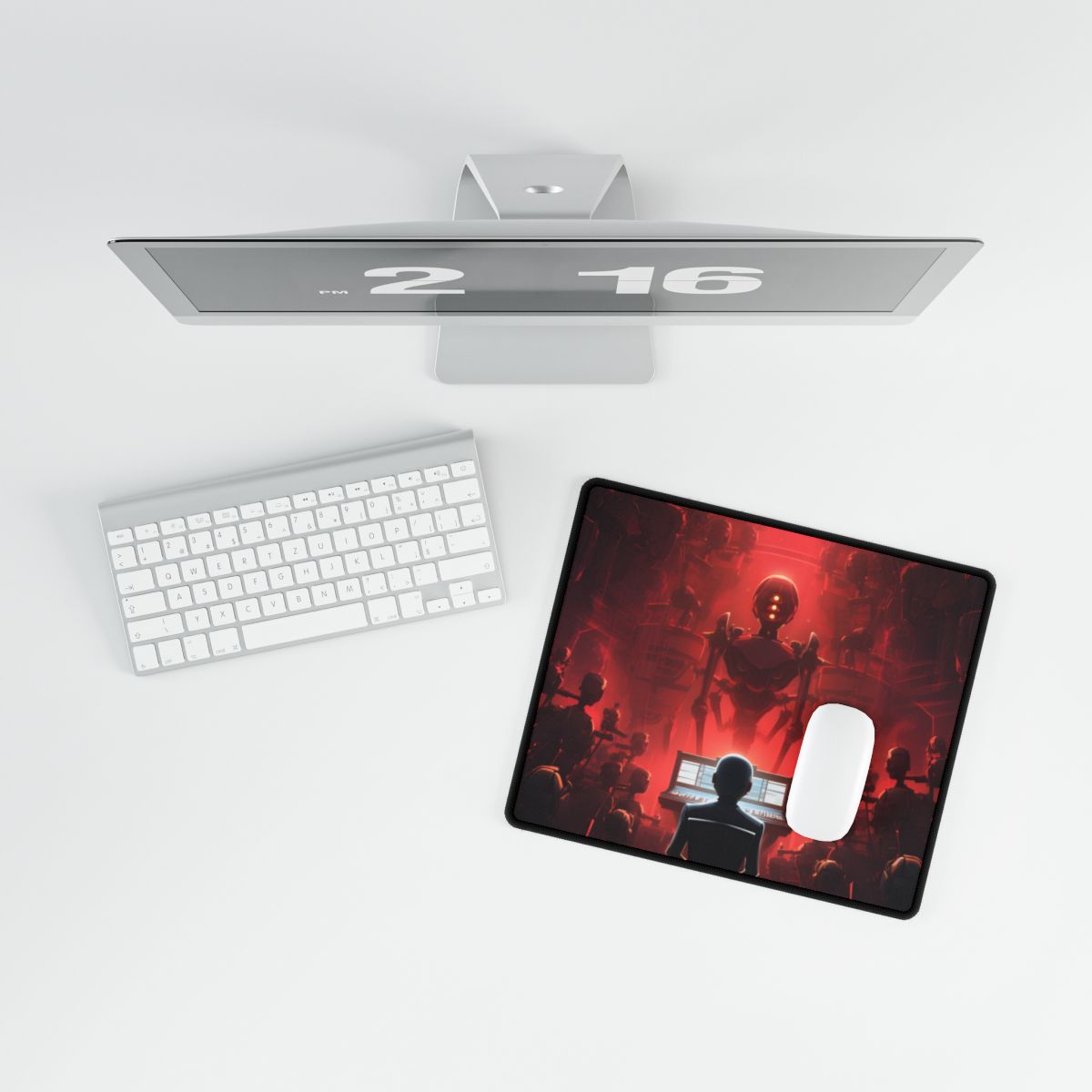 Robot Symphony: Futuristic Music Art - Desk Mat