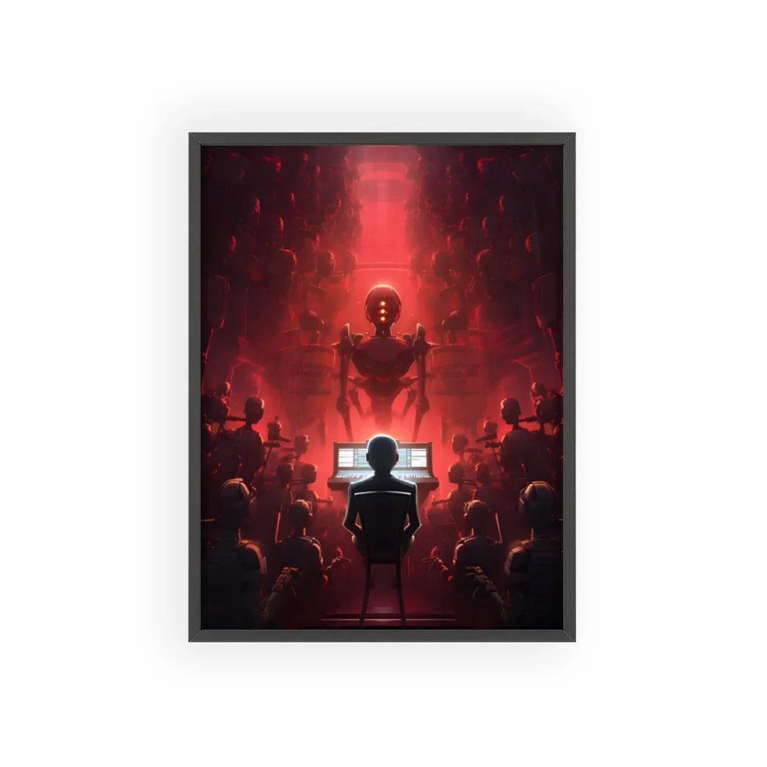 Robot Symphony: Futuristic Music Art - Framed Poster