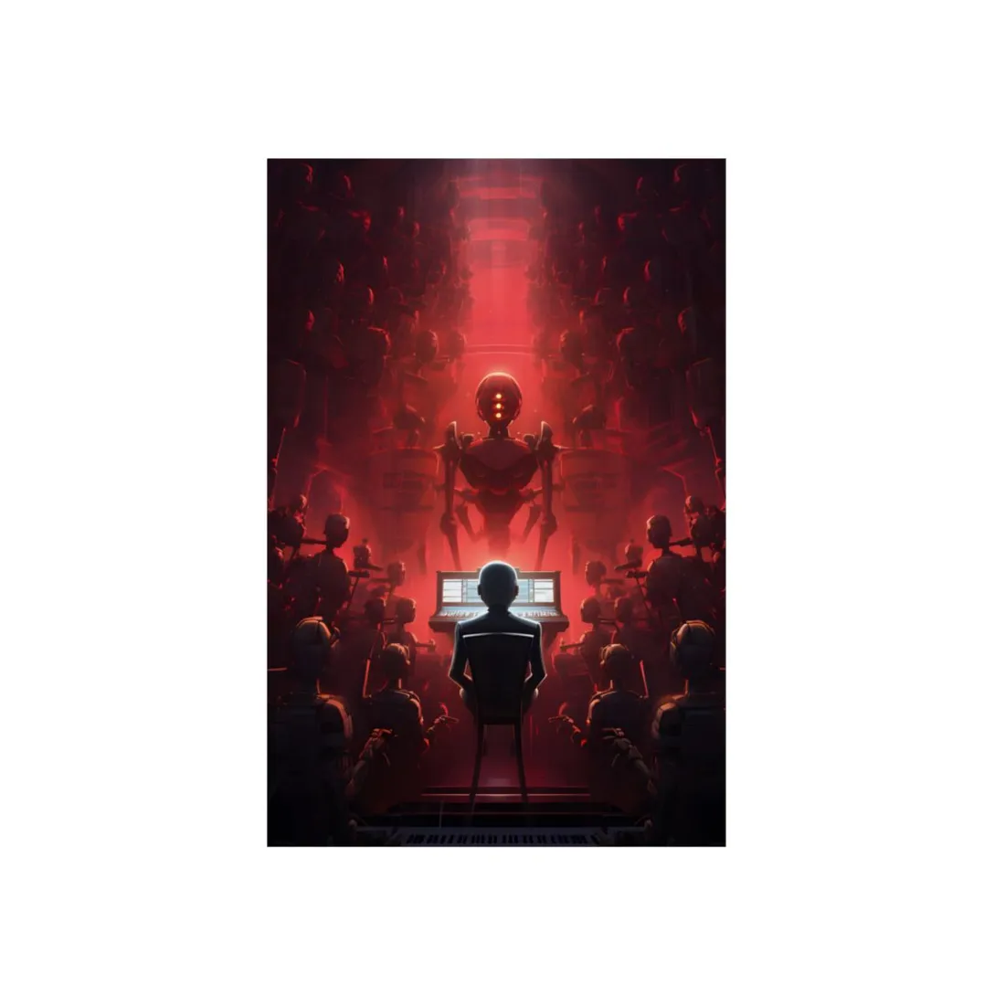 Robot Symphony: Futuristic Music Art - Metal Poster