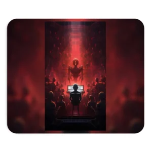 Robot Orchestra in Red Light Mouse Pad