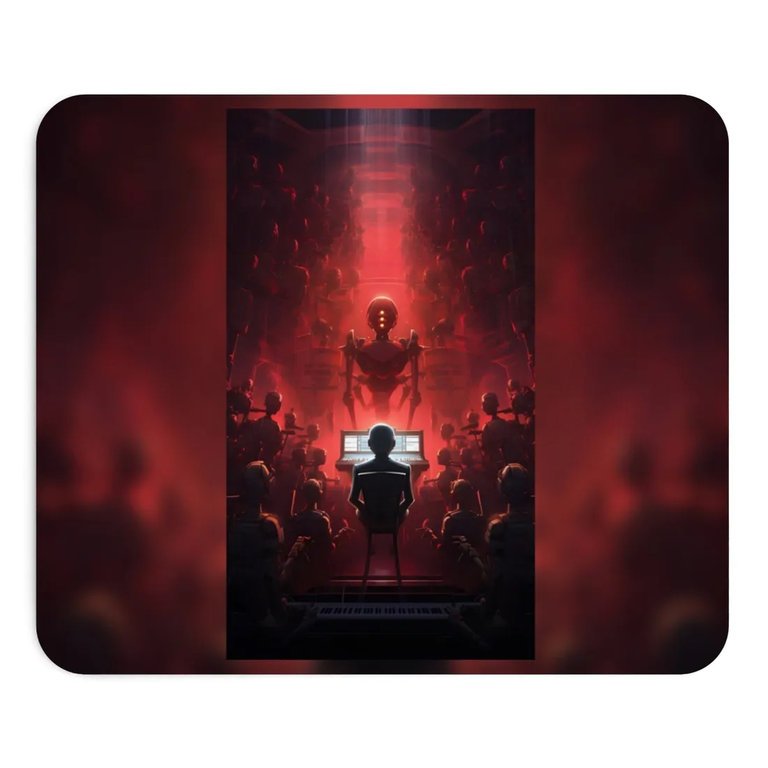 Robot Symphony: Futuristic Music Art - Mouse Pad