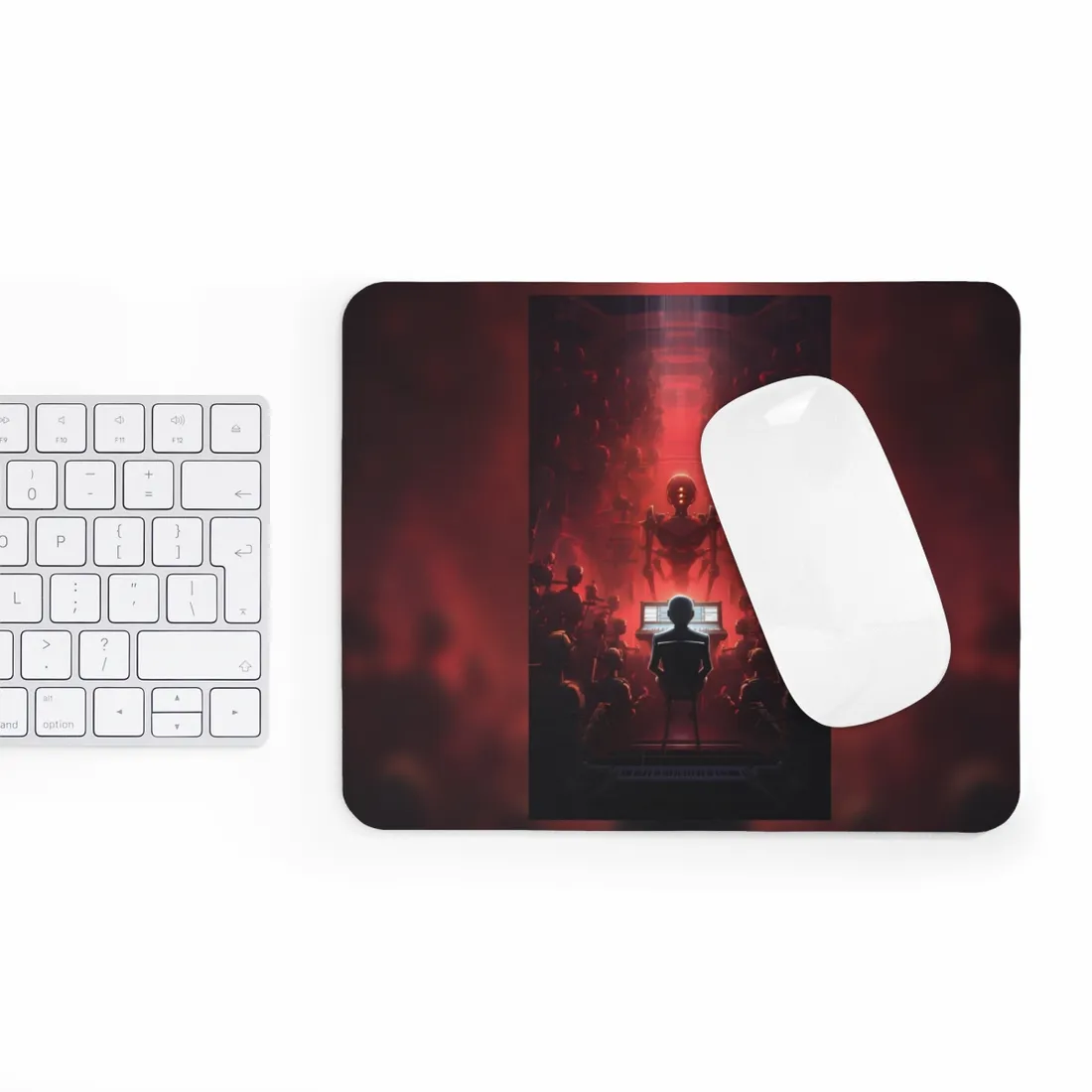 Robot Symphony: Futuristic Music Art - Mouse Pad