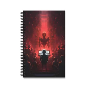 Robot Orchestra in Red Light Spiral Notebook