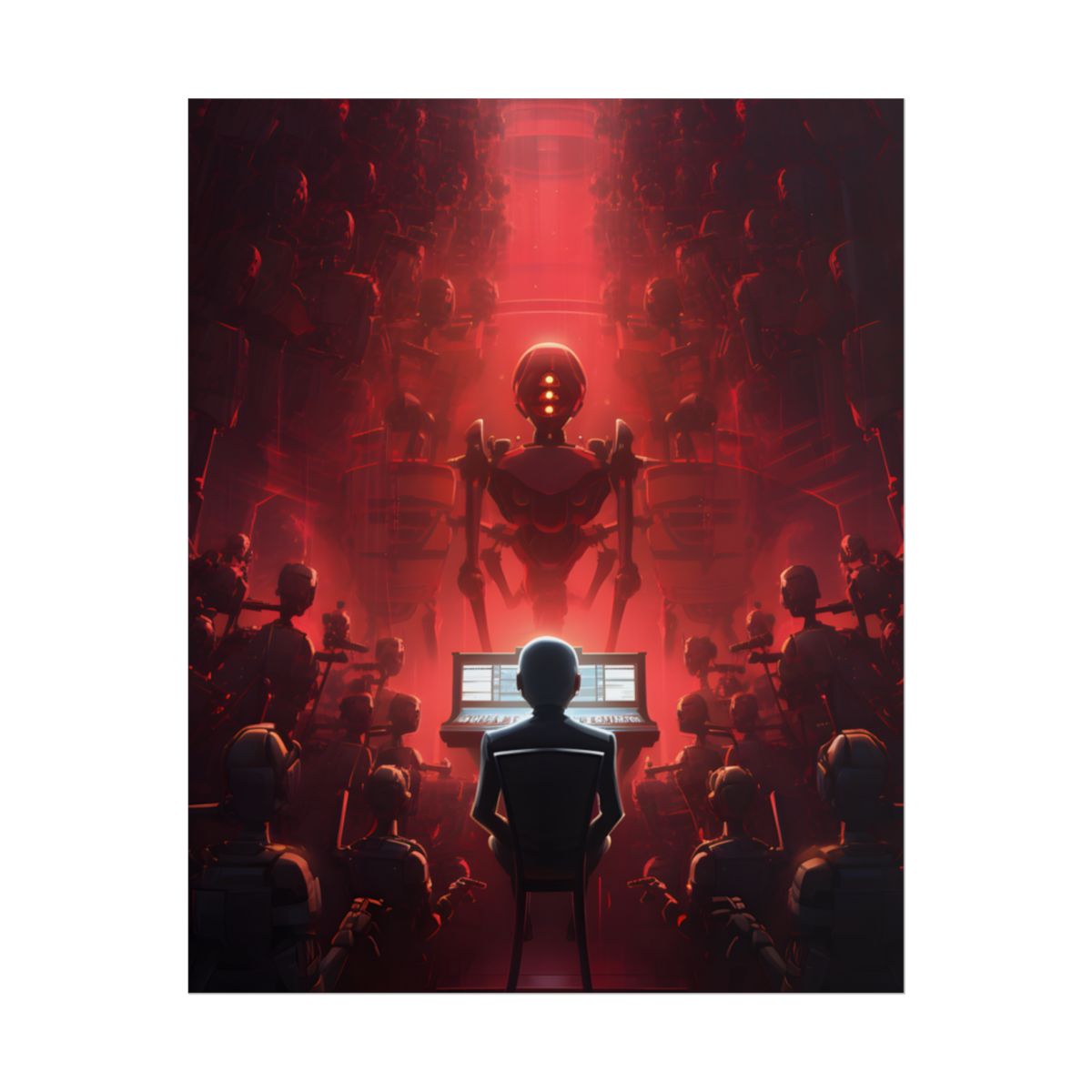 Robot Symphony: Futuristic Music Art - Poster