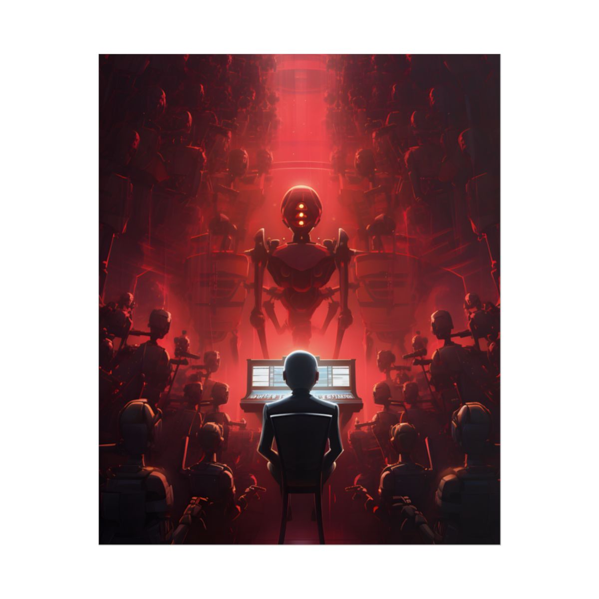Robot Symphony: Futuristic Music Art - Poster