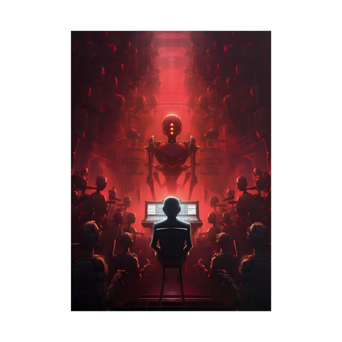 Robot Symphony: Futuristic Music Art - Poster