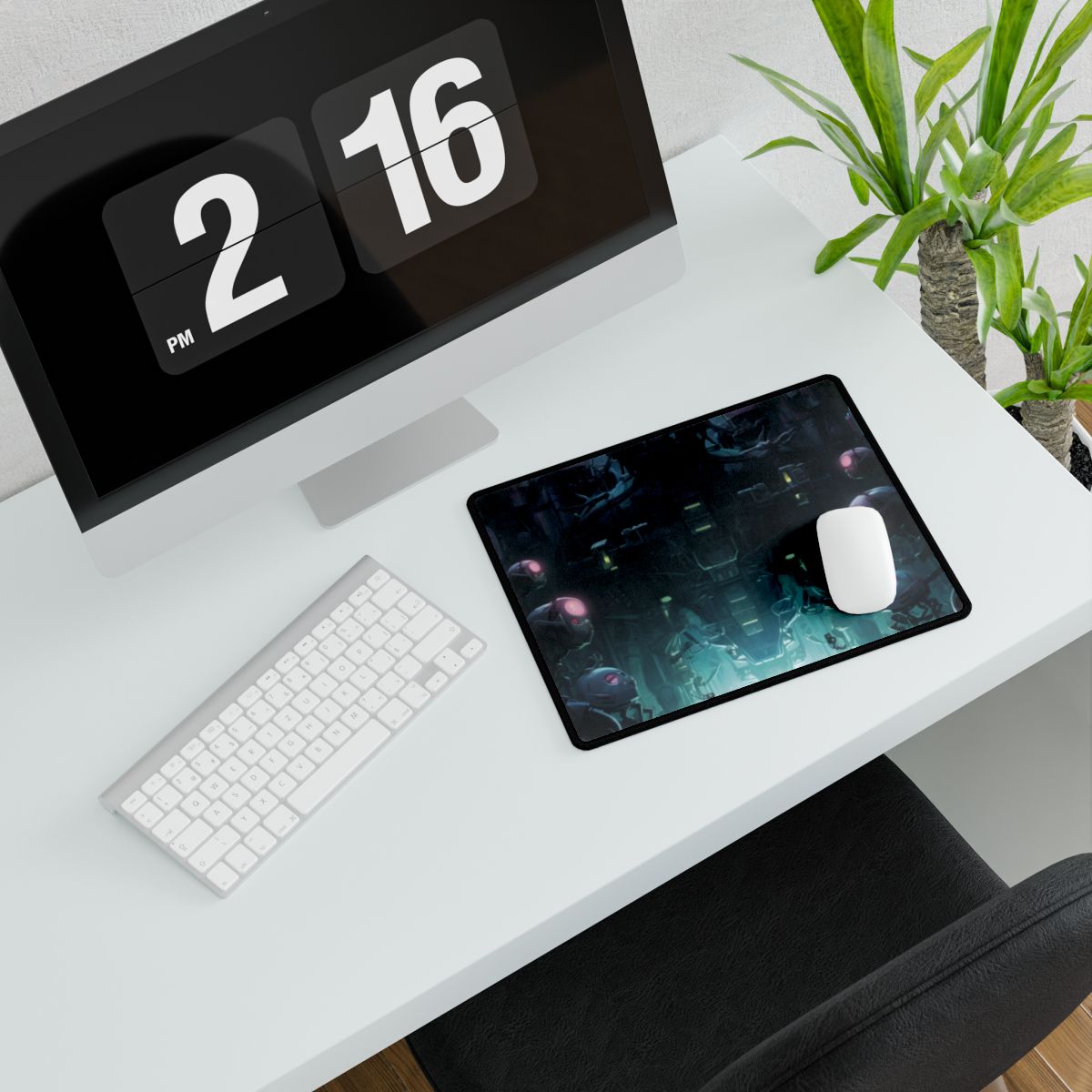 Robot Symphony: Harmony of Human and Technological Collaboration - Desk Mat