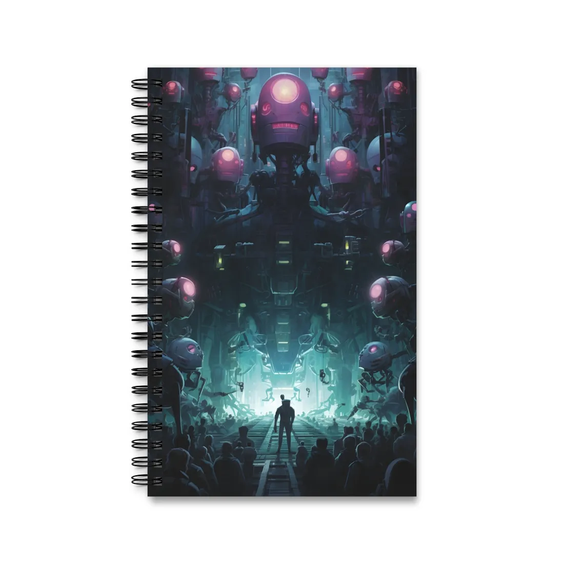 Robot Symphony: Harmony of Human and Technological Collaboration - Spiral Notebook