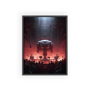 Giant Robot Above Audience Framed Poster