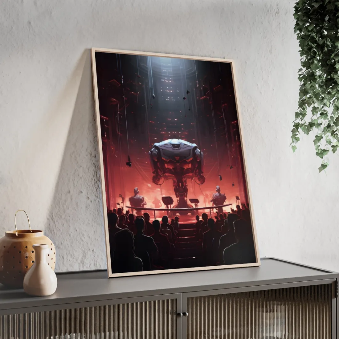 Robot Symphony: Mechanical Music Performance Art - Framed Poster
