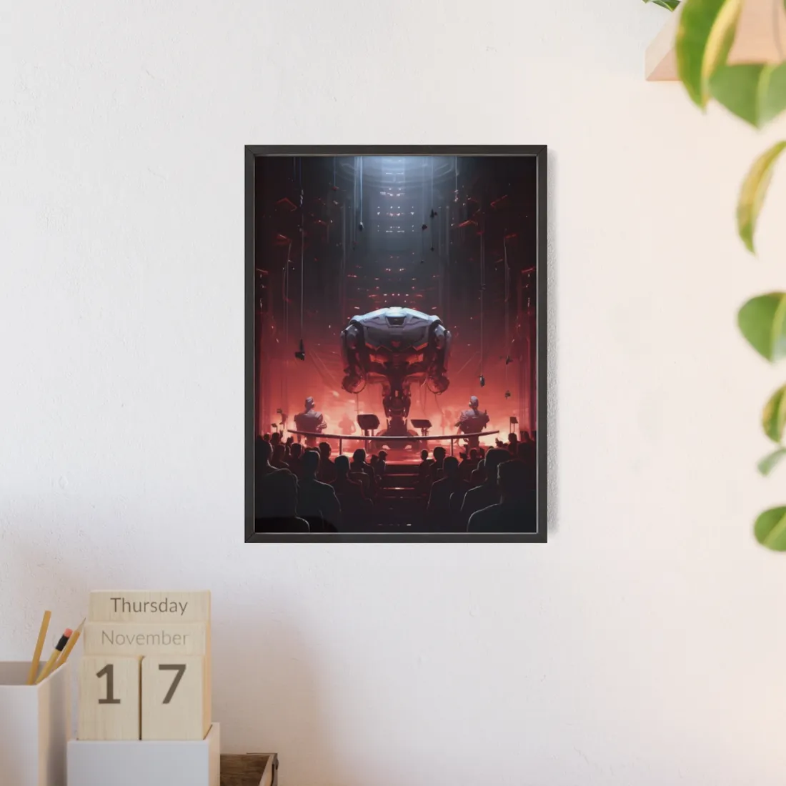 Robot Symphony: Mechanical Music Performance Art - Framed Poster