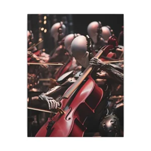 Robotic Cellist in Red Canvas Print
