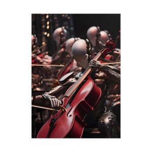 Robotic Cellist in Red Poster