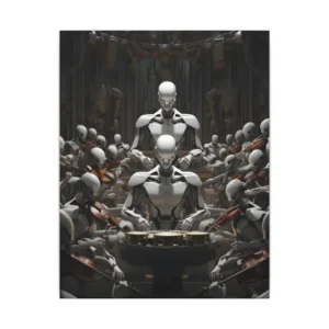 Robot Orchestra with Violins Canvas Print