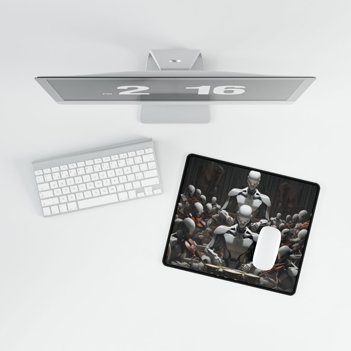 Robot Symphony: Sentient Robots in Harmony - Desk Mat