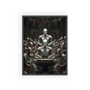 Robot Orchestra with Violins Framed Poster
