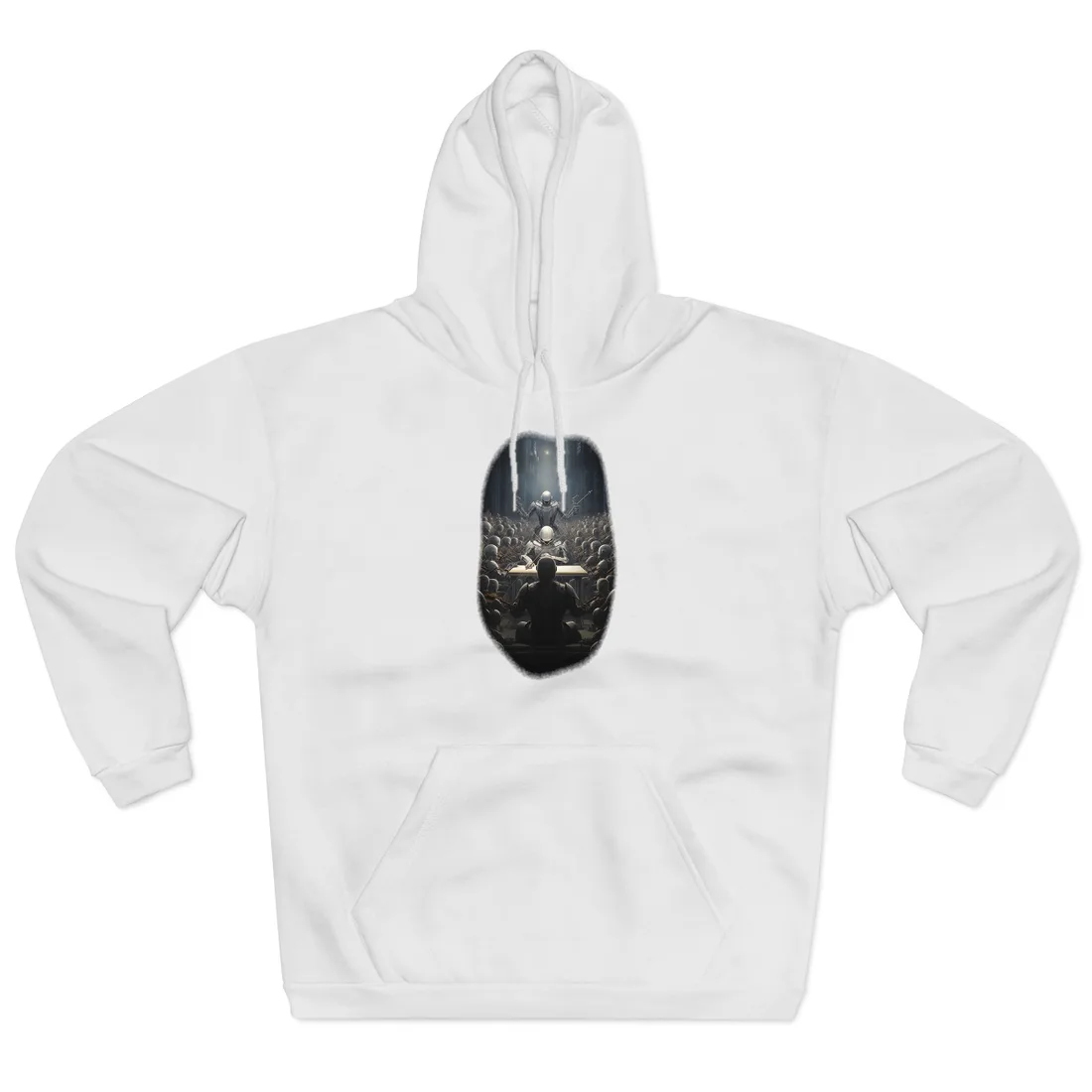 Robot Symphony: Sentient Robots in Musical Harmony - Hoodie (White)