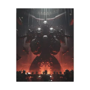 Giant Robot Conducting Orchestra Canvas Print