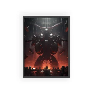 Giant Robot Conducting Orchestra Framed Poster