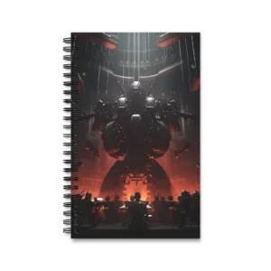 Giant Robot Conducting Orchestra Spiral Notebook