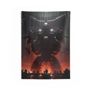 Giant Robot Conducting Orchestra Wall Tapestry