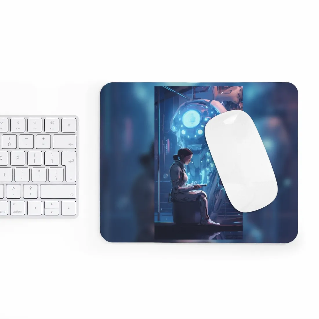 Robotic Art Heist: 5 Charming Thieves in Action - Mouse Pad