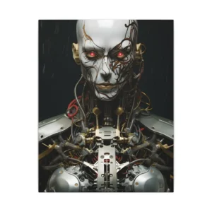 Android Head with Red Eyes Canvas Print